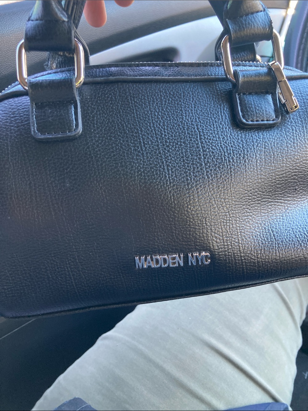Steve Madden Black Leather Rhinestone Top Handle Bag- As Is - Picture 9 of 14